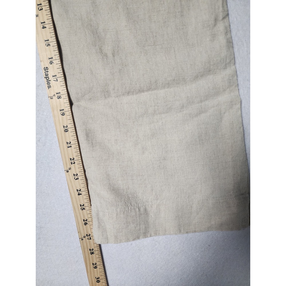 Tommy Bahama Womens Small Beige Linen Wide Leg Drawstring Elastic Waist Pants - Picture 3 of 10